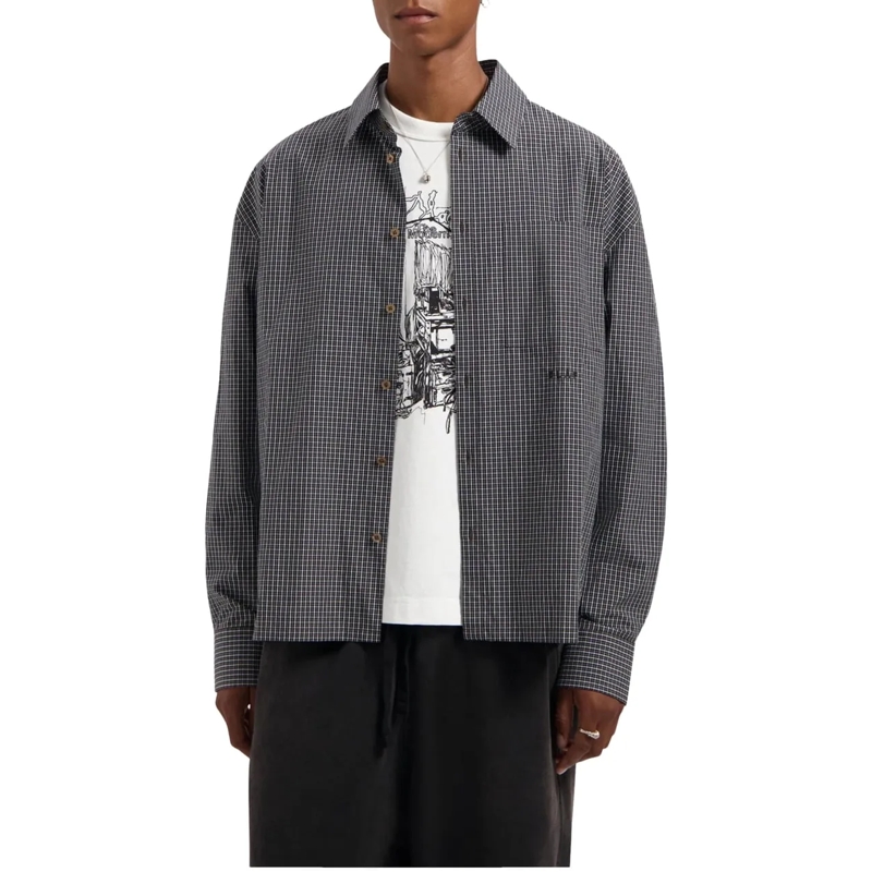 ØLÅF  Olaf Checked Boxy Shirt Lange Mouw Overhemden Donk braun(Image 4)