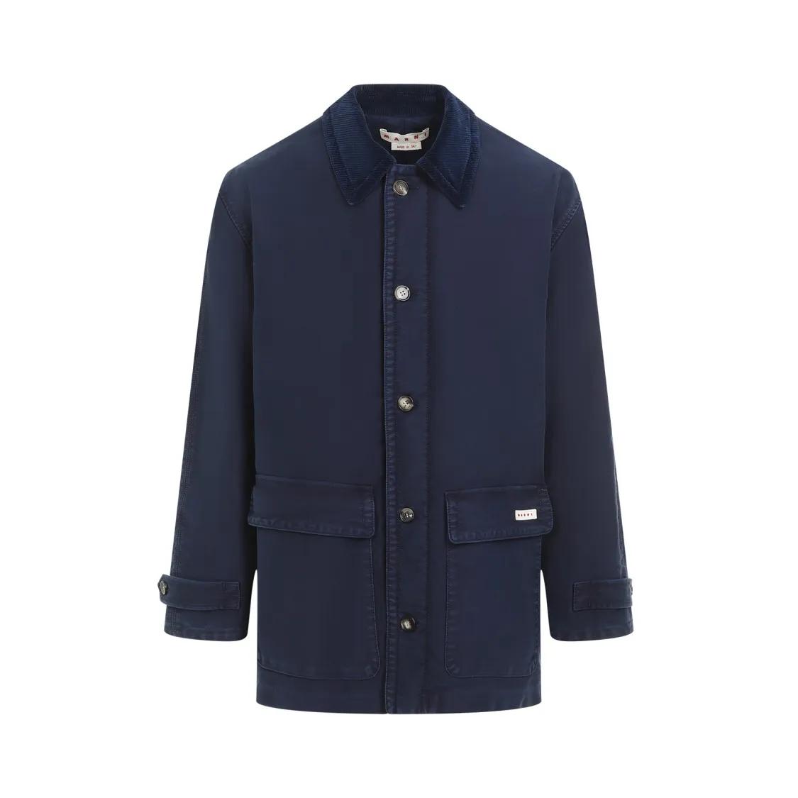 Marni - Light Navy-Blue Cotton Coat - Größe 50 - blau