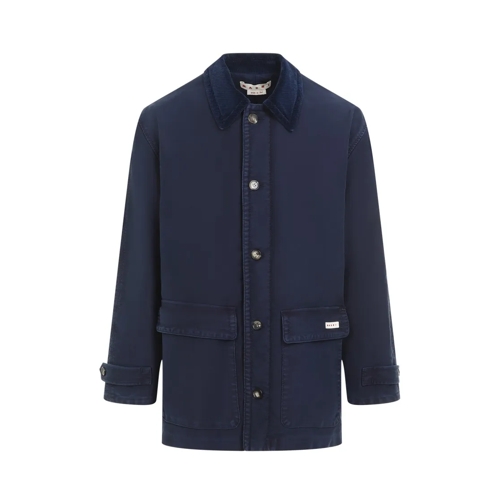 Marni Light Navy-Blue Cotton Coat Blue Veste de transition