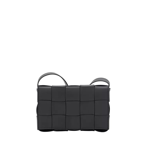 Bottega Veneta Cassette Leather Shoulder Bag Black Axelremsväska