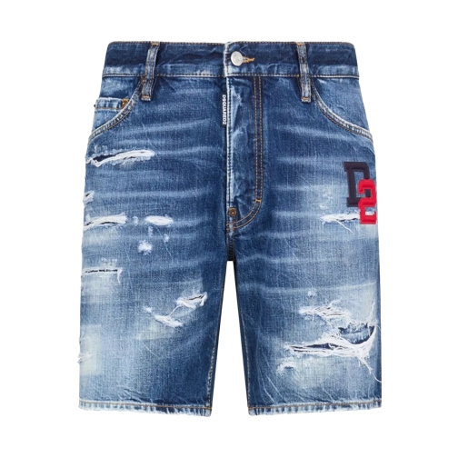 Dsquared2 Jeans-Shorts im Disstressed-Look mit Logo 470 NAVY BLUE 