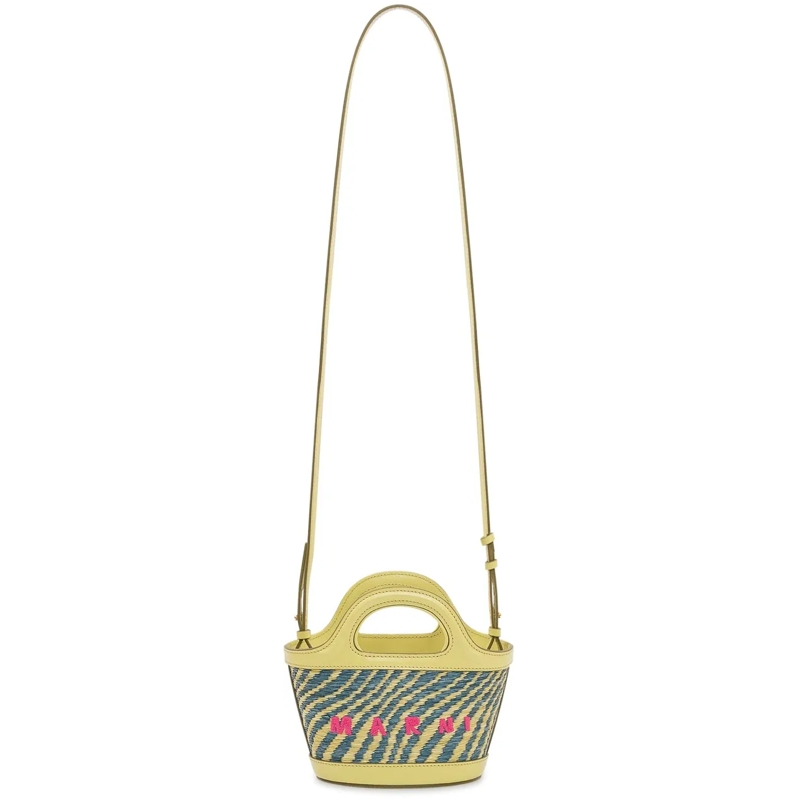 Marni Tote Borsa Tropicalia Micro con Manico Integrato e Logo gelb(Image 2)