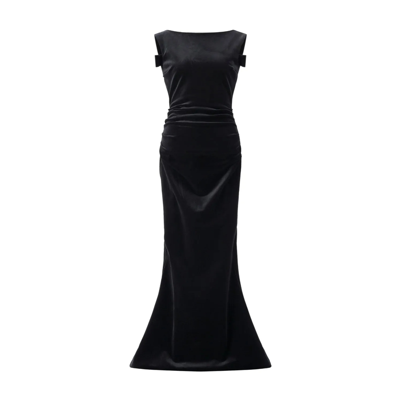 Chiara Boni  Langes Samtabendkleid Nima Schwarz