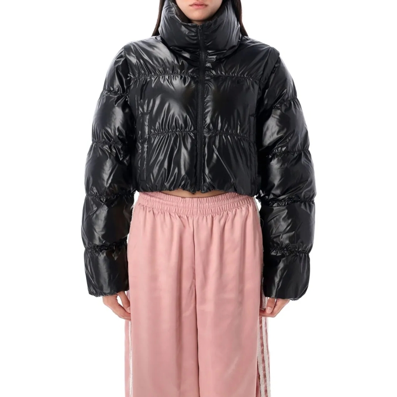 Adidas  Essential Glossy Cropped Puff Jacket Pink