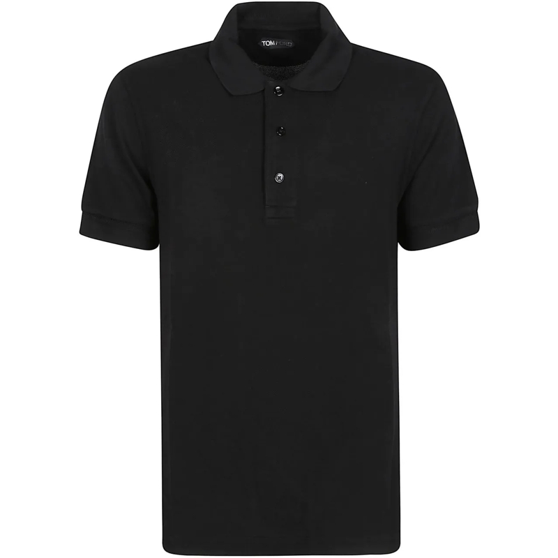 Tom Ford Polo Piquet Short Sleeve Polo Shirt Black schwarz