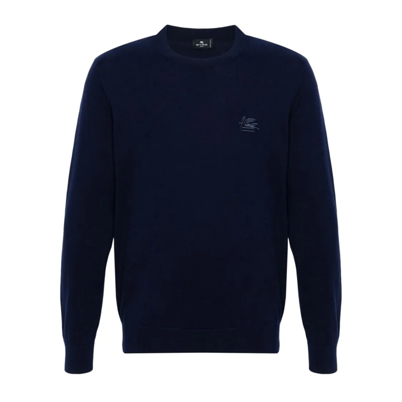 Etro  Fine Jersey T-Shirt With C-Neck Design And Black