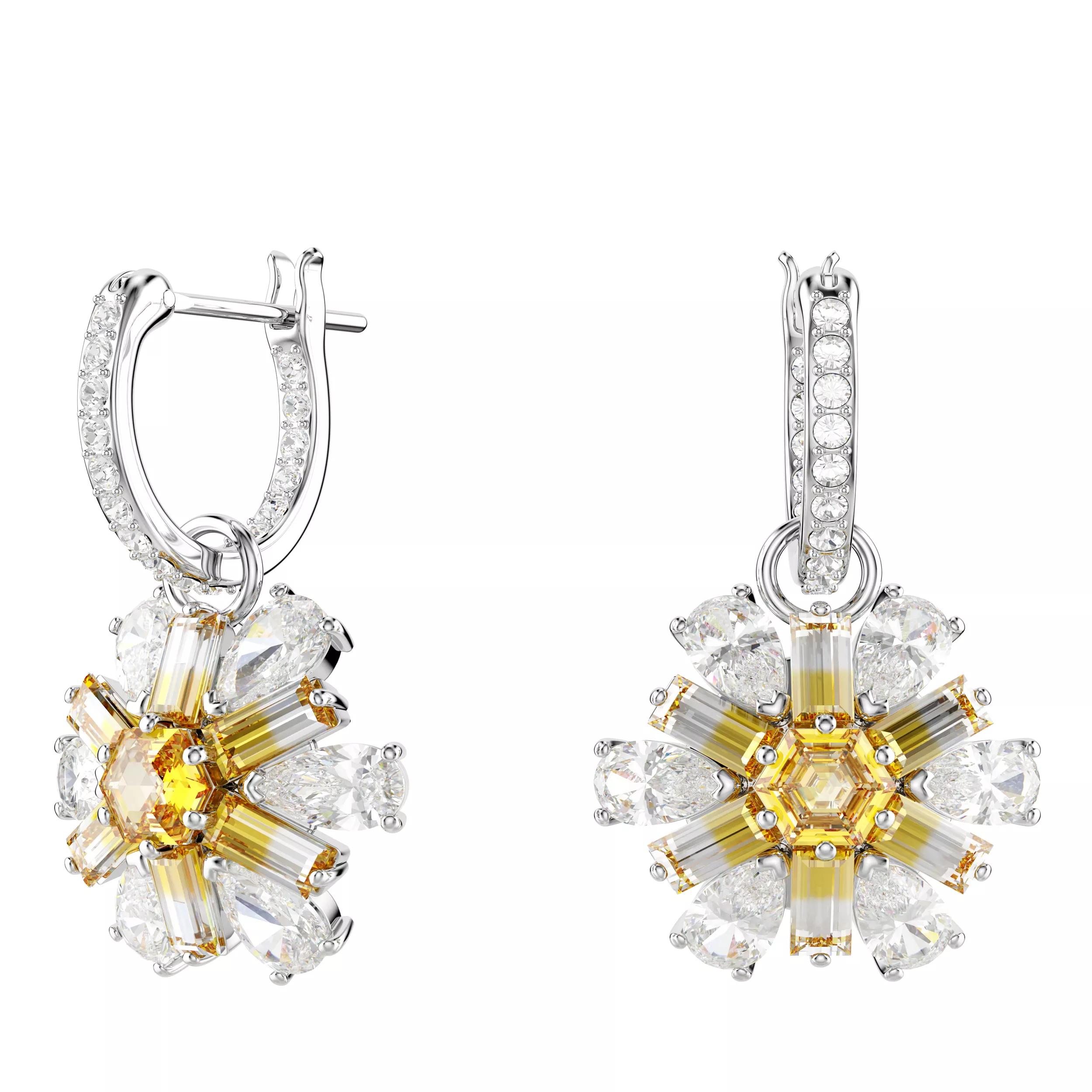 Swarovski Ohrringe - Idyllia drop earrings, Flower, Rhodium plated - Gr. unisize - in Gelb - für Damen