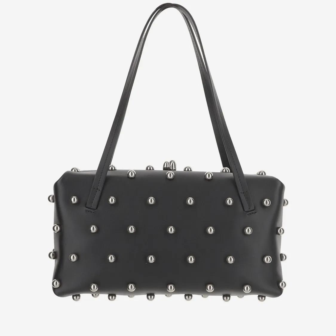 Jil Sander Hobo bags Goji Pillow Leather Shoulder Bag in zwart
