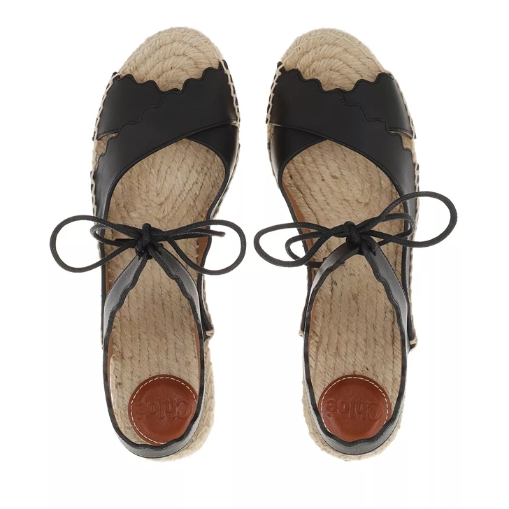 Chlo Lauren Espandrilles Leather Black Espadrille