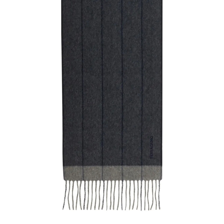 Salvatore Ferragamo Cashmere And Wool Blend Scarf Blue Leichter