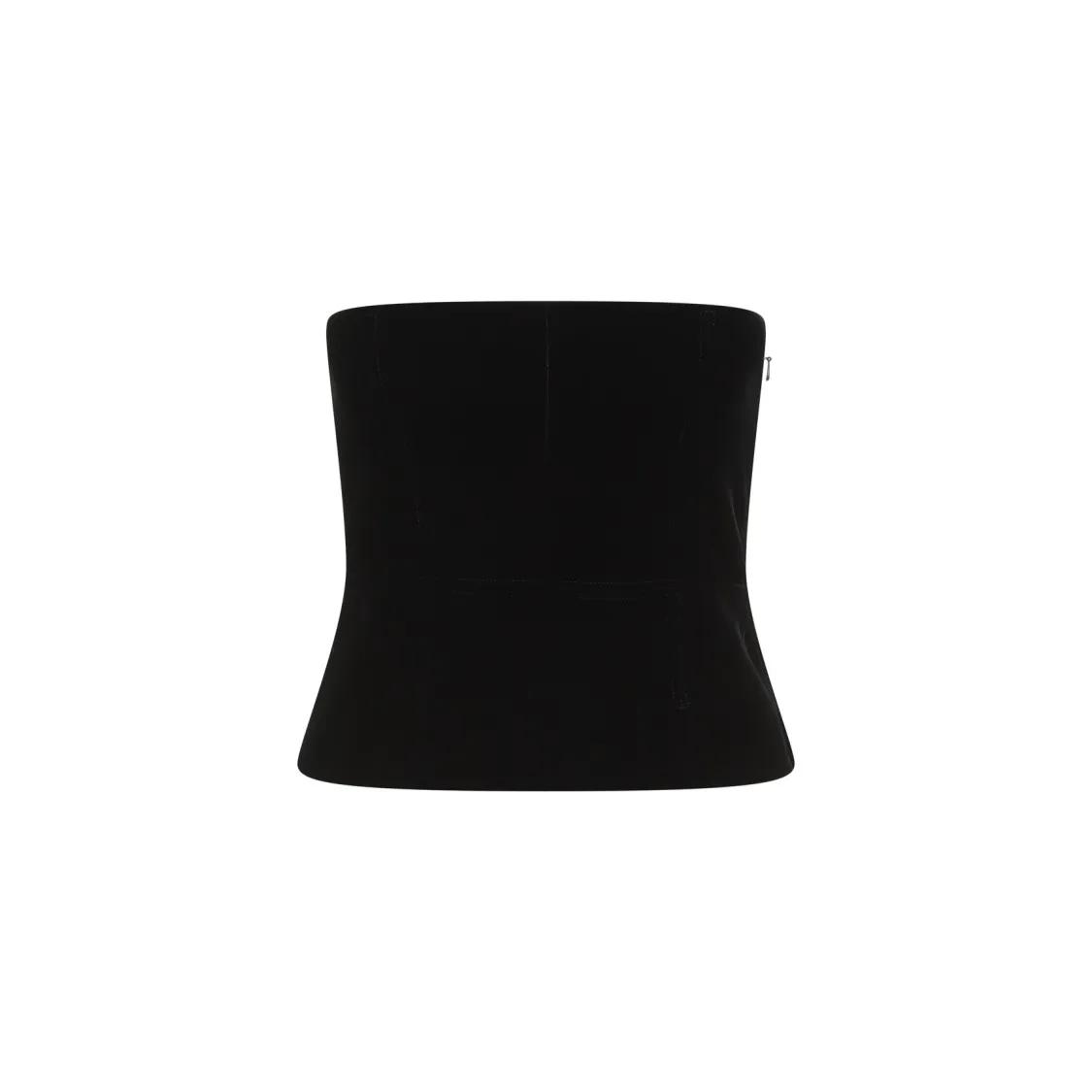 Tom Ford - Black Viscose Velvet Corset - Größe 42 - schwarz