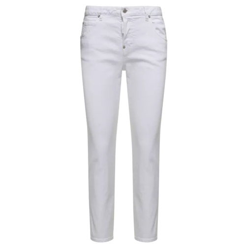 Dsquared2 Cool Girl' White Skinny Jeans In Stretch Cotton De White Skinny Leg Jeans