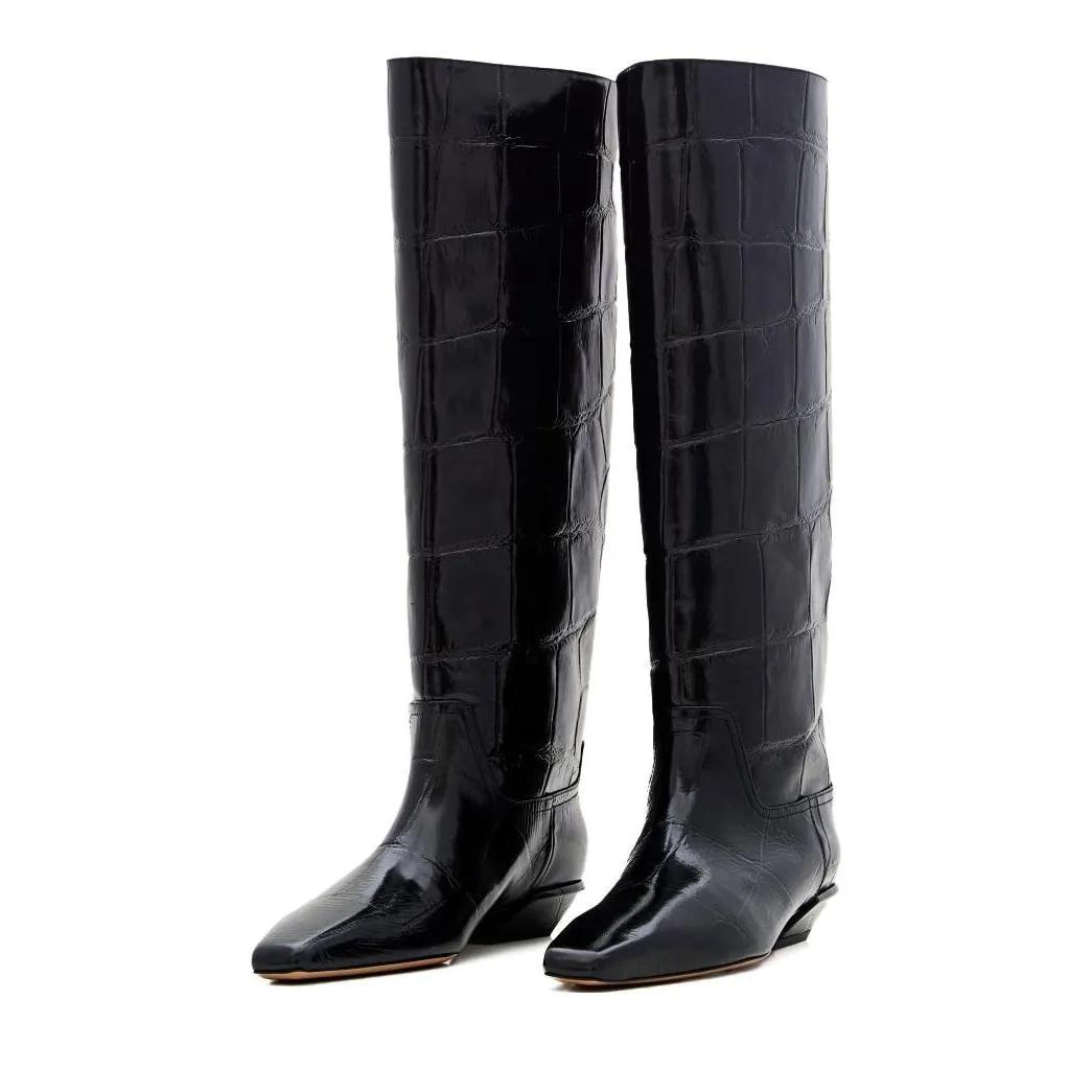 Paris Texas Stiefel - Embossed Croco Leather Bettina Boots - Gr. 37 (EU) - in Schwarz - für Damen