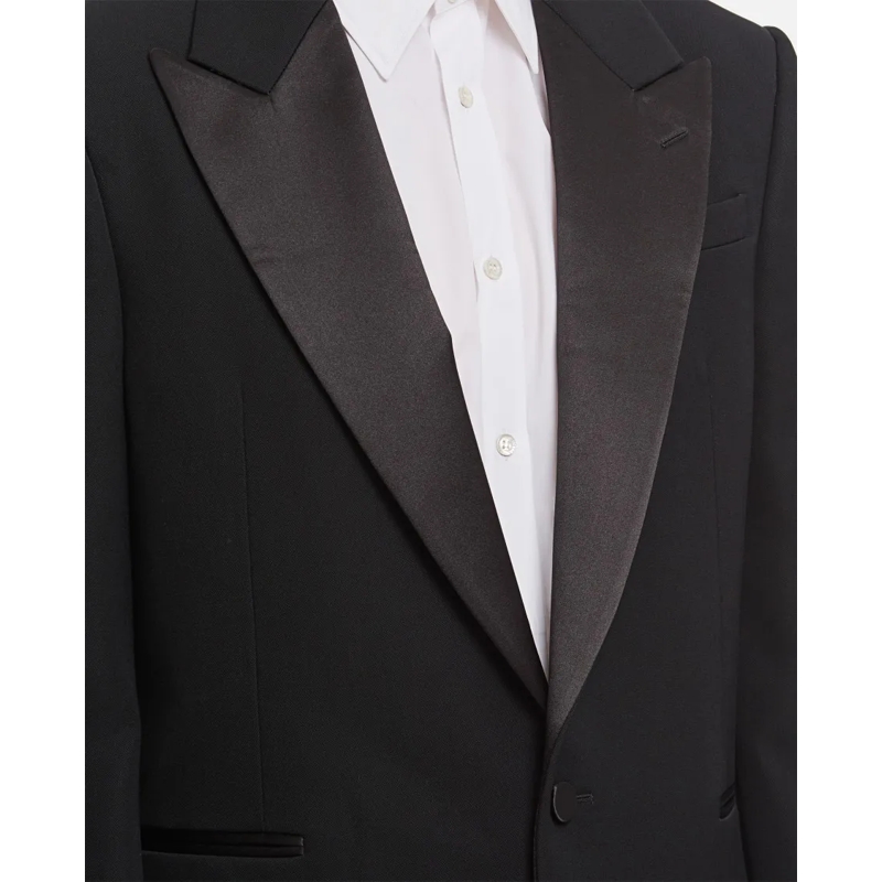 Alexander McQueen Blazer Tuxedo Jacket Black (Image 7)