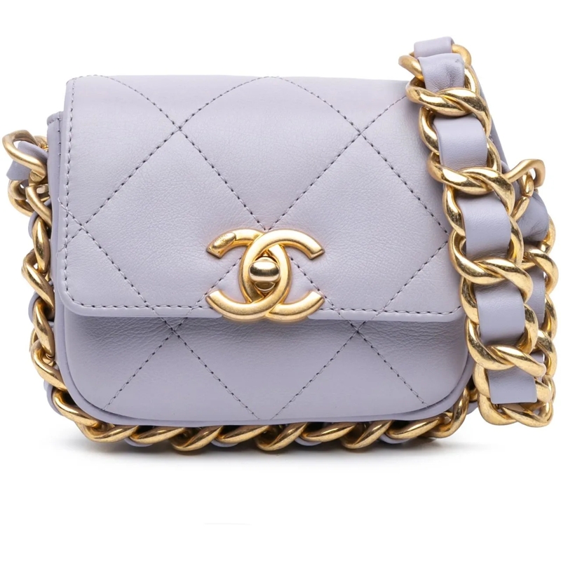 Chanel Sac à bandoulière Mini Quilted Calfskin Framing Chain Flap lila