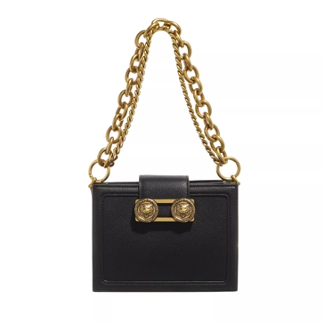 Versace Medusa Clasp Leather Box Bag in Black