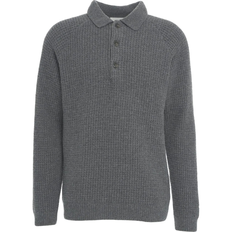 Closed Polohemd Ribbed knit polo grau