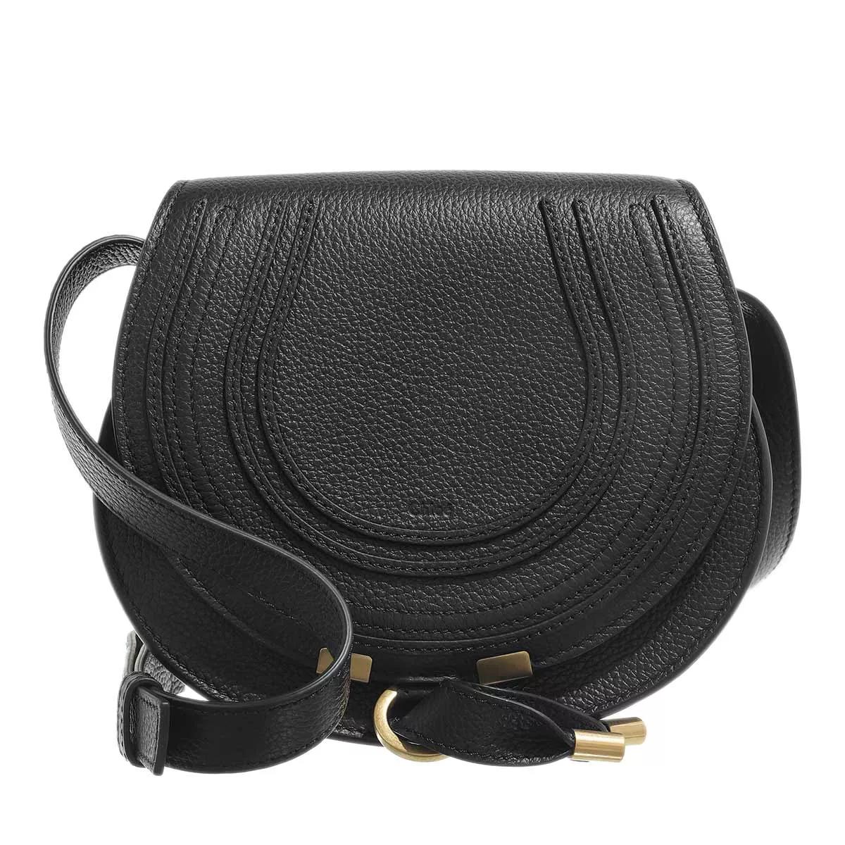 Chloé Women's Small Marcie Suede & Leather Saddle Bag - Black