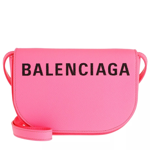 Balenciaga Ville Day Crossbody Bag Leather Acid Pink/Black Cross body-väskor