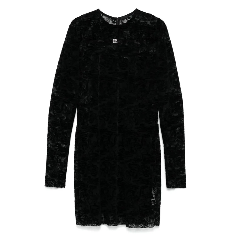 Givenchy Mini-jurk Sheer Black Lace Mini Dress Black