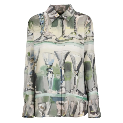 MSGM Chemises Viscose Shirt X Jan De Vliegher Green