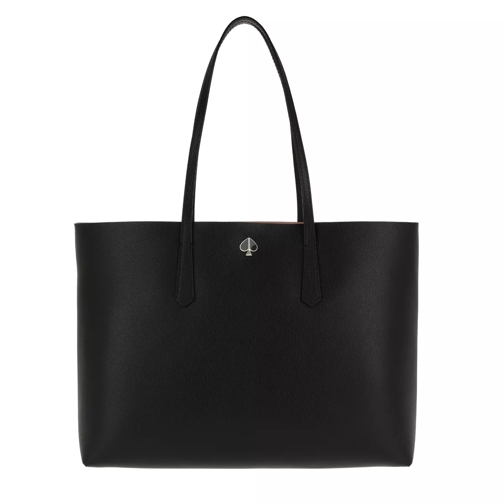 Kate Spade New York Molly Crossgrain Leather Large Tote Bag Black Rymlig shoppingväska