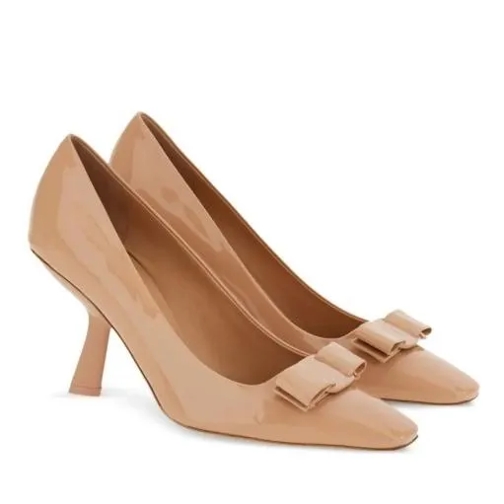 Salvatore Ferragamo Shoes With Heel Summer Bow Beige Brown Pumps