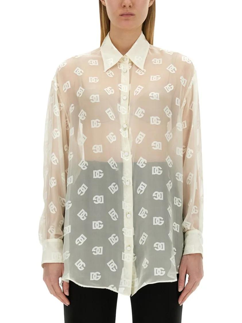 Thumbnail - Dolce&Gabbana - Dg Shirt All Over - Größe 44 - weiß
