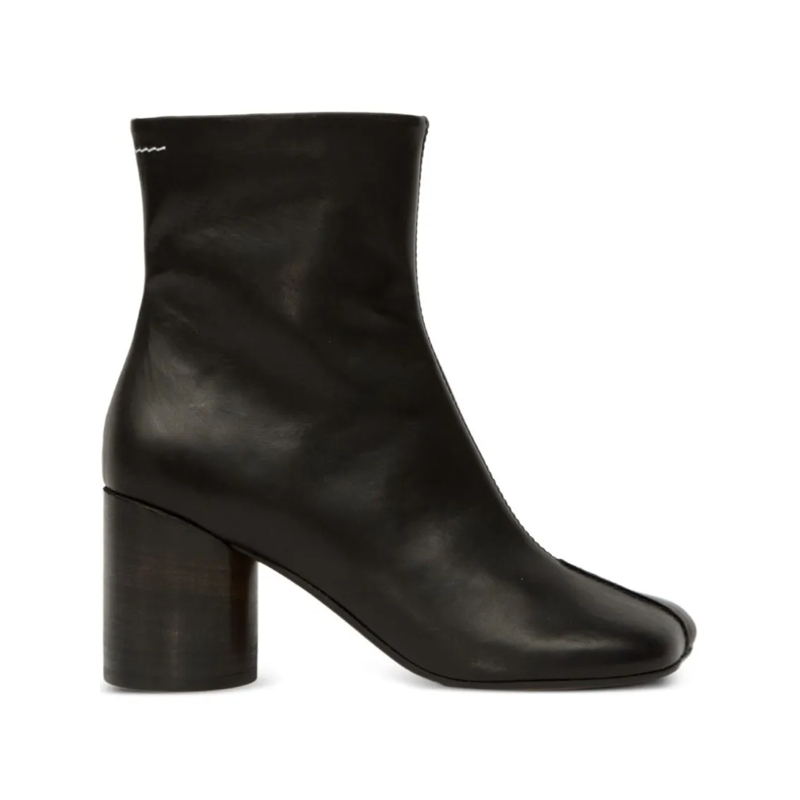 MM6 Maison Margiela Bottes Ankle Boots With Distinctive Seam Detail And Block Black