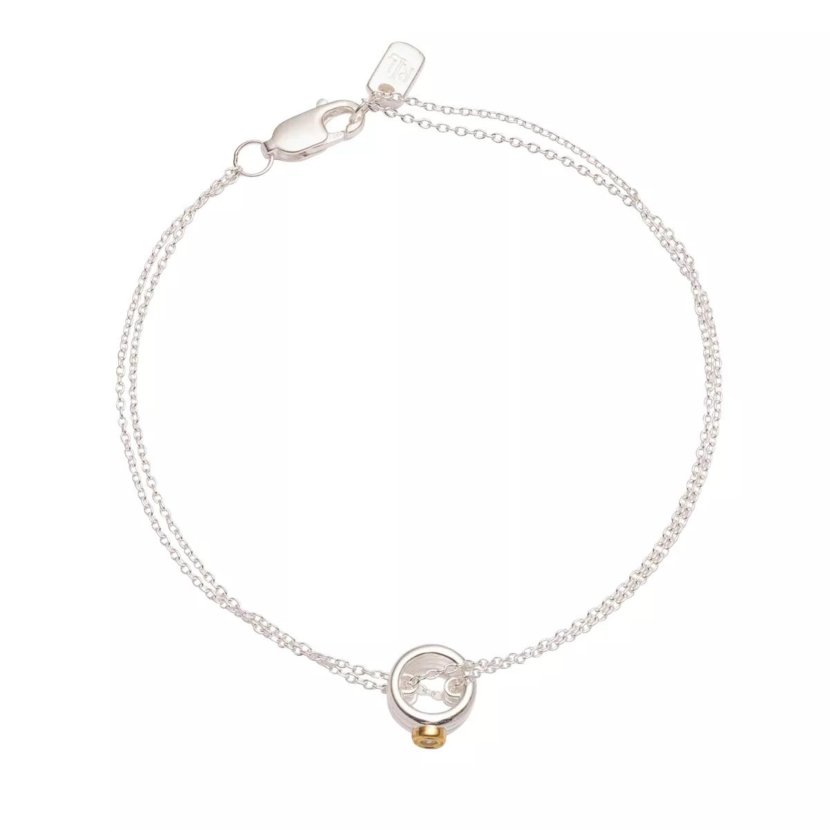 Lauren Ralph Lauren Armband - Br Two Tone Bezel Flex - Gr. M - in Silber - für Damen