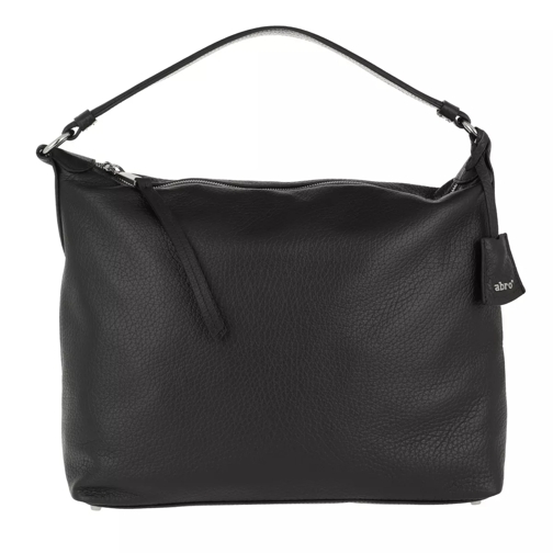Abro Cervo Leather Hobo Bag Black/Nickel Hobo Bag