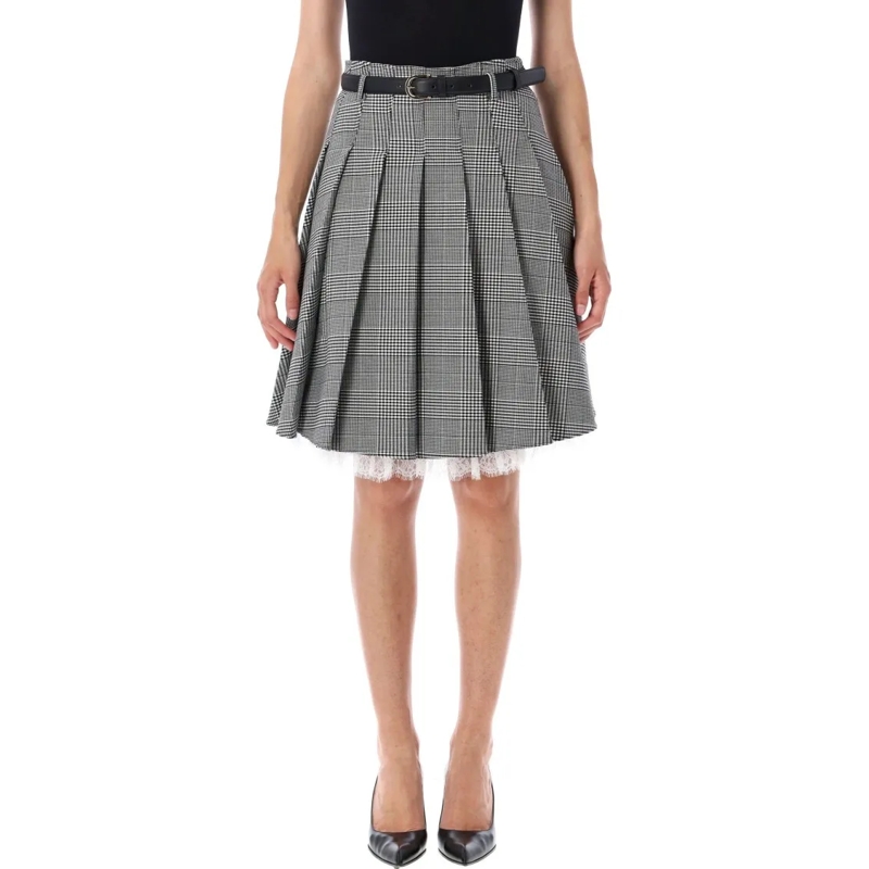 Self Portrait Minirok Prince Of Wales Check Pleated Midi Skirt Multicolor