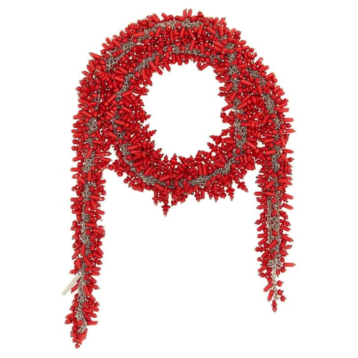 アクセサリーその他 DRIES VAN NOTEN 'Embroidered Scarf' necklace Red Dries Van Noten 'Embroidered Scarf' Necklace Red