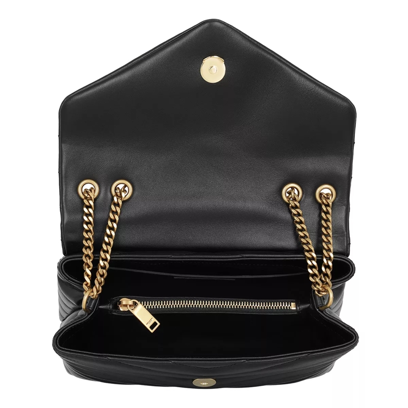 Saint Laurent Enveloptas LouLou Shoulder Bag S Leather Black(Image 5)