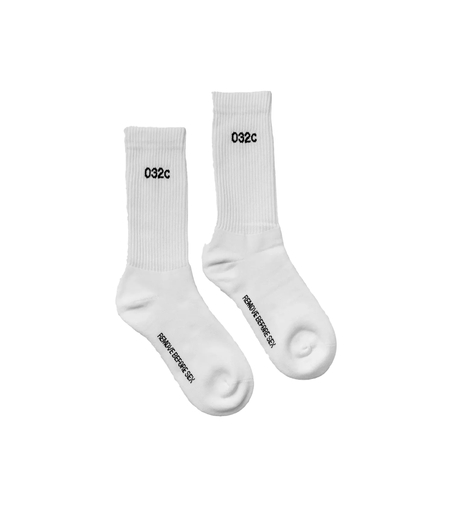 032c - %27%27REMOVE BEFORE SEX%27%27 Socken - Größe 44-46 - weiß