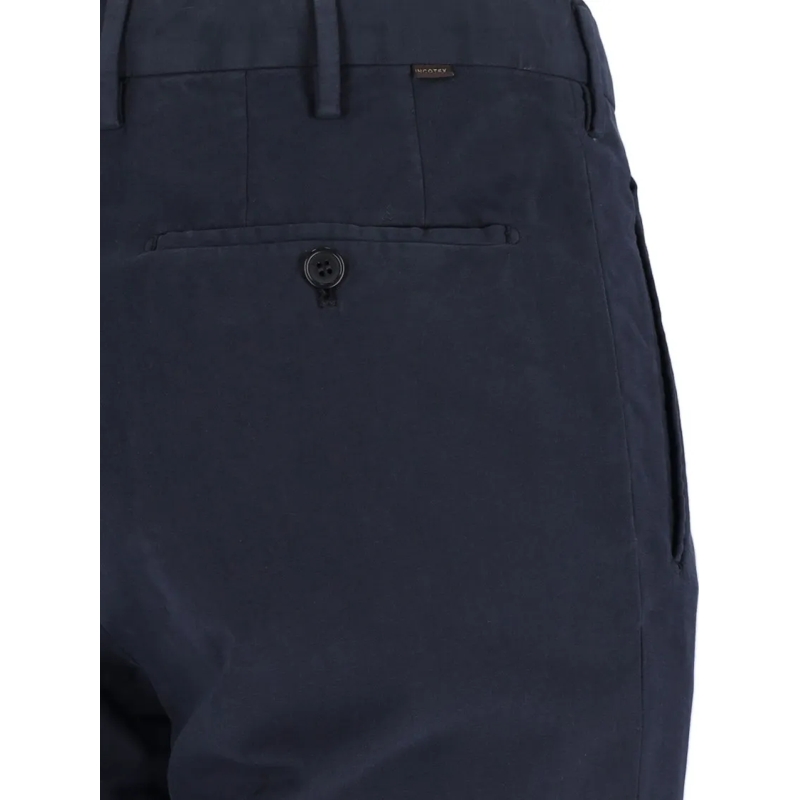 Incotex Chino Navy Chinos With Pleated Front And Classic Straigh Blue (Image 4)