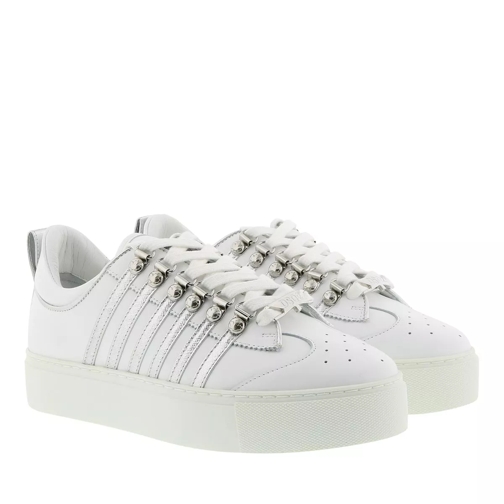 Dsquared2 Side Stripe Sneakers White/Silver Low-Top Sneaker