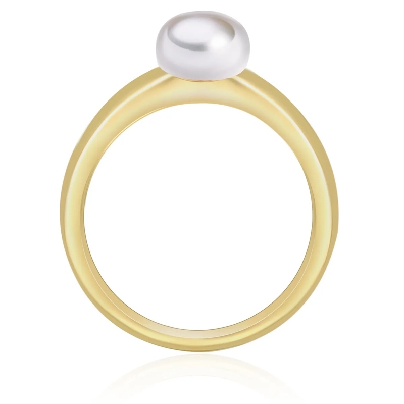 Valero Pearls Ring Sterling Silber Perlen-Ring Süßwasser-Zuchtperle gold(Image 2)