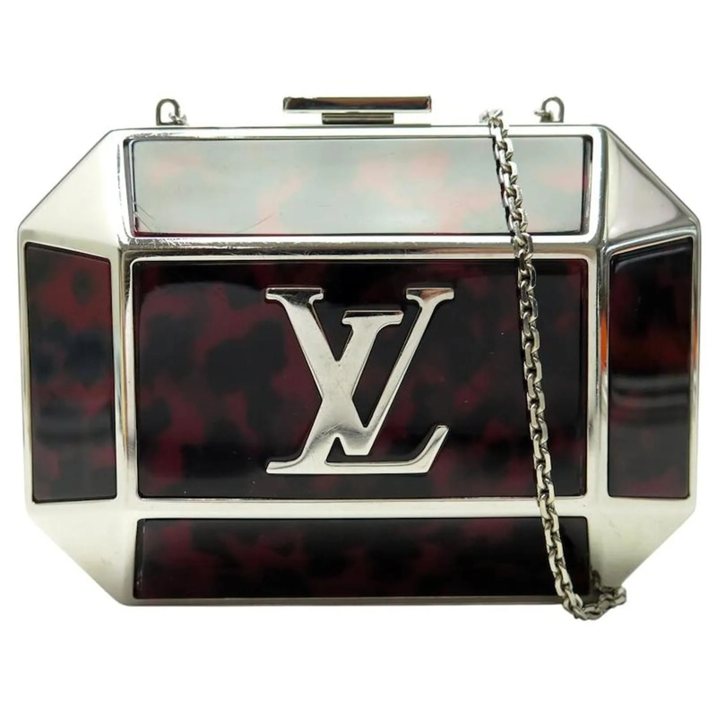 Louis Vuitton Clutch LOUIS VUITTON CLUTCH-TASCHE AUS ACETAT IM SCHILDKR silber