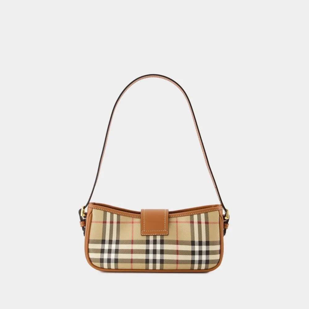 Burberry Shoppers Sling Purse Synthetic Leather Briar Brown in bruin