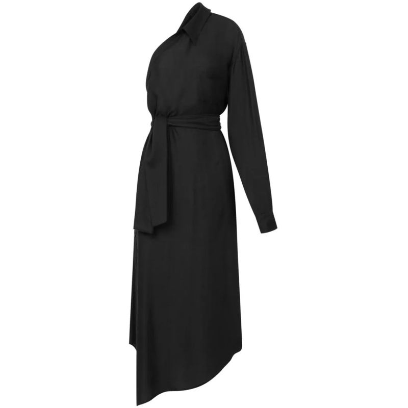 Moschino Midi-jurk Asymmetric Midi Dress Black