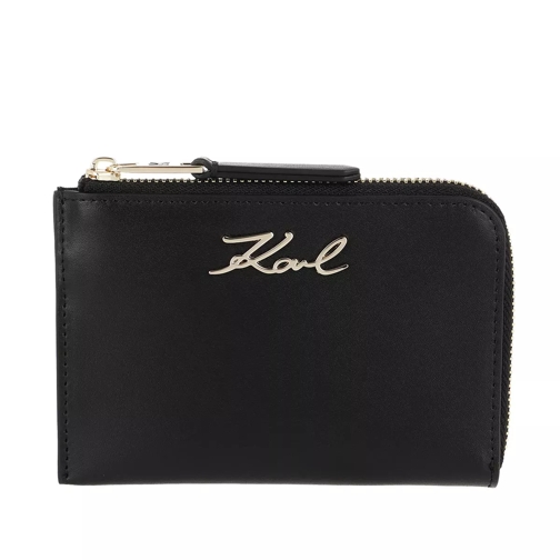 Karl Lagerfeld Signature Zip Card Holder Black Porta carte di credito