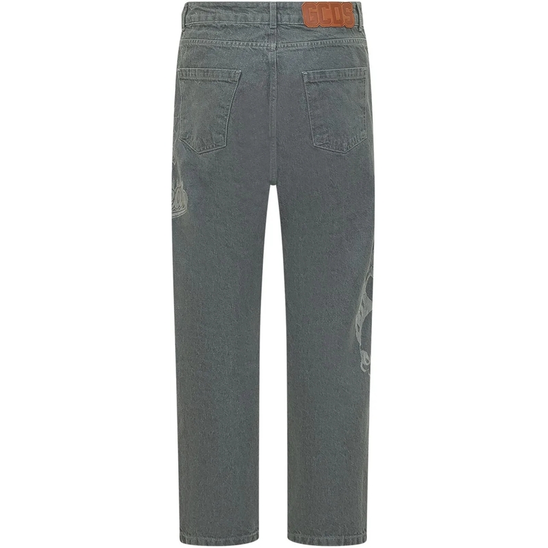 Gcds Tapered-Jeans Jeans Carrot con Stampa Grafica grau(Image 2)
