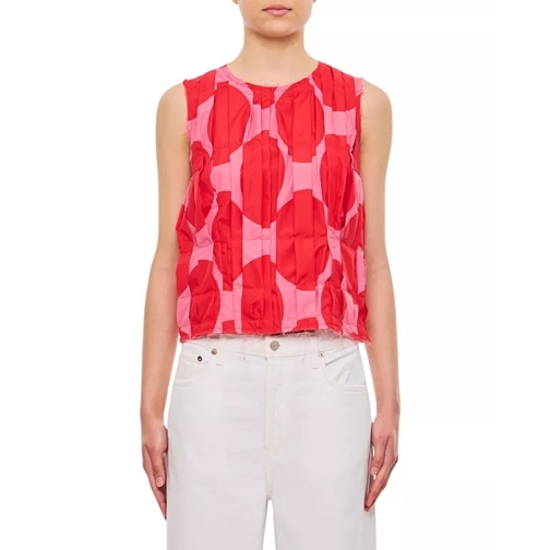 Comme des Garcons Draped Pattern Gilet Red 