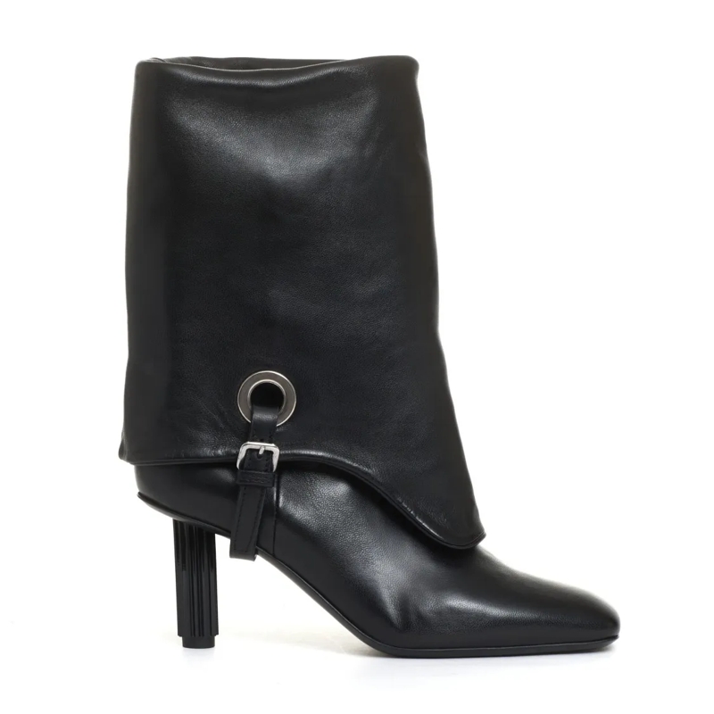 Agl Bottes Ankle Boot With Cuff 70mm Heel Black Black
