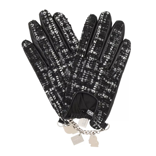 Karl Lagerfeld K/Soho Charm Tweed Glove A999 Black Glove