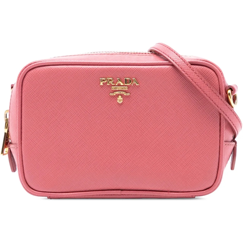 Prada Schultertasche Mini Saffiano Camera Bag rose