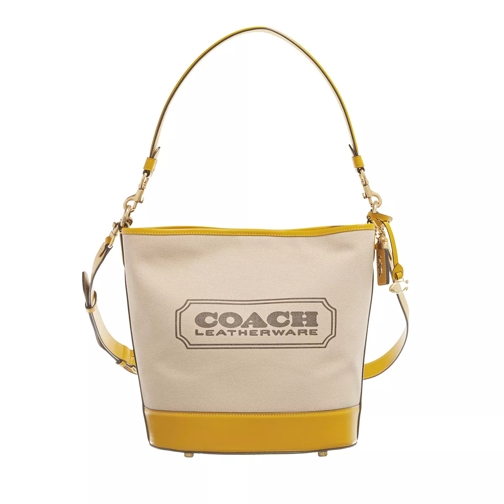 Coach Canvas Bucket Bag Natural Canvas/Yellow Gold Bucket Bag