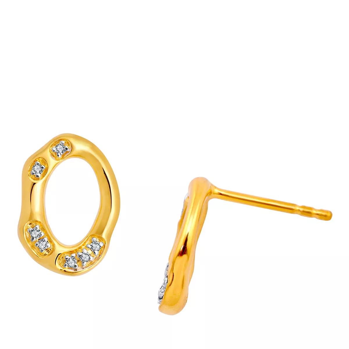 Pukka Berlin Ohrringe - Nimbus Oval Stud - Gr. unisize - in Gold - für Damen