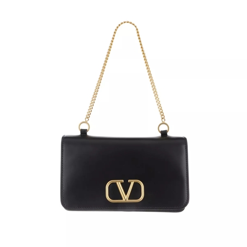 Valentino Garavani Medium Pouch Leather Black Pochette-väska